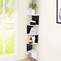 Yosoo Moderno estante de pared de 5 niveles- estantería esquinera para el hogar- el salón